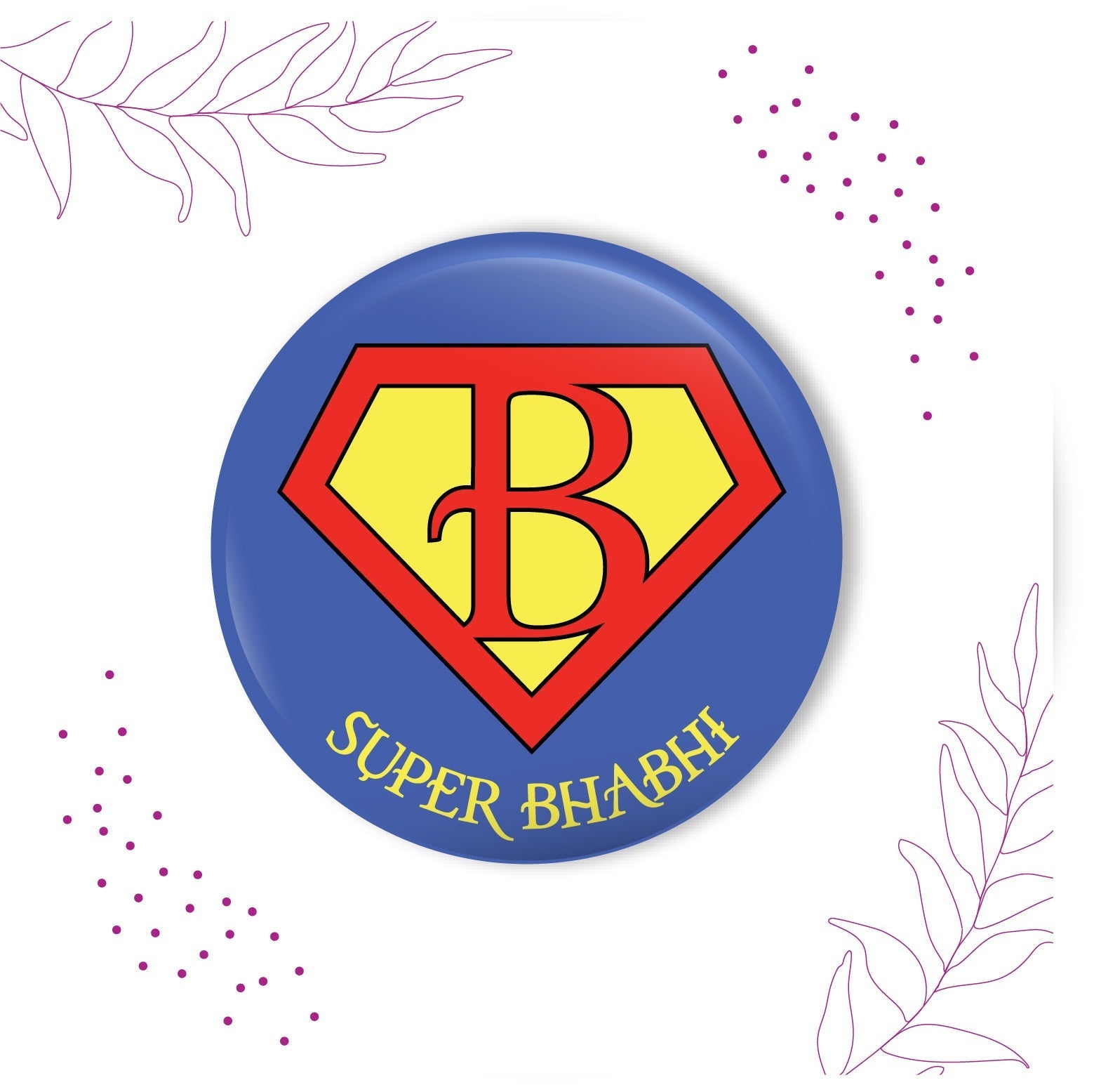 Indianvibez Super Bhabhi Metal Rakhi/Lumba with Fridge Magnet - Kids Rakhi - Swadesiicart