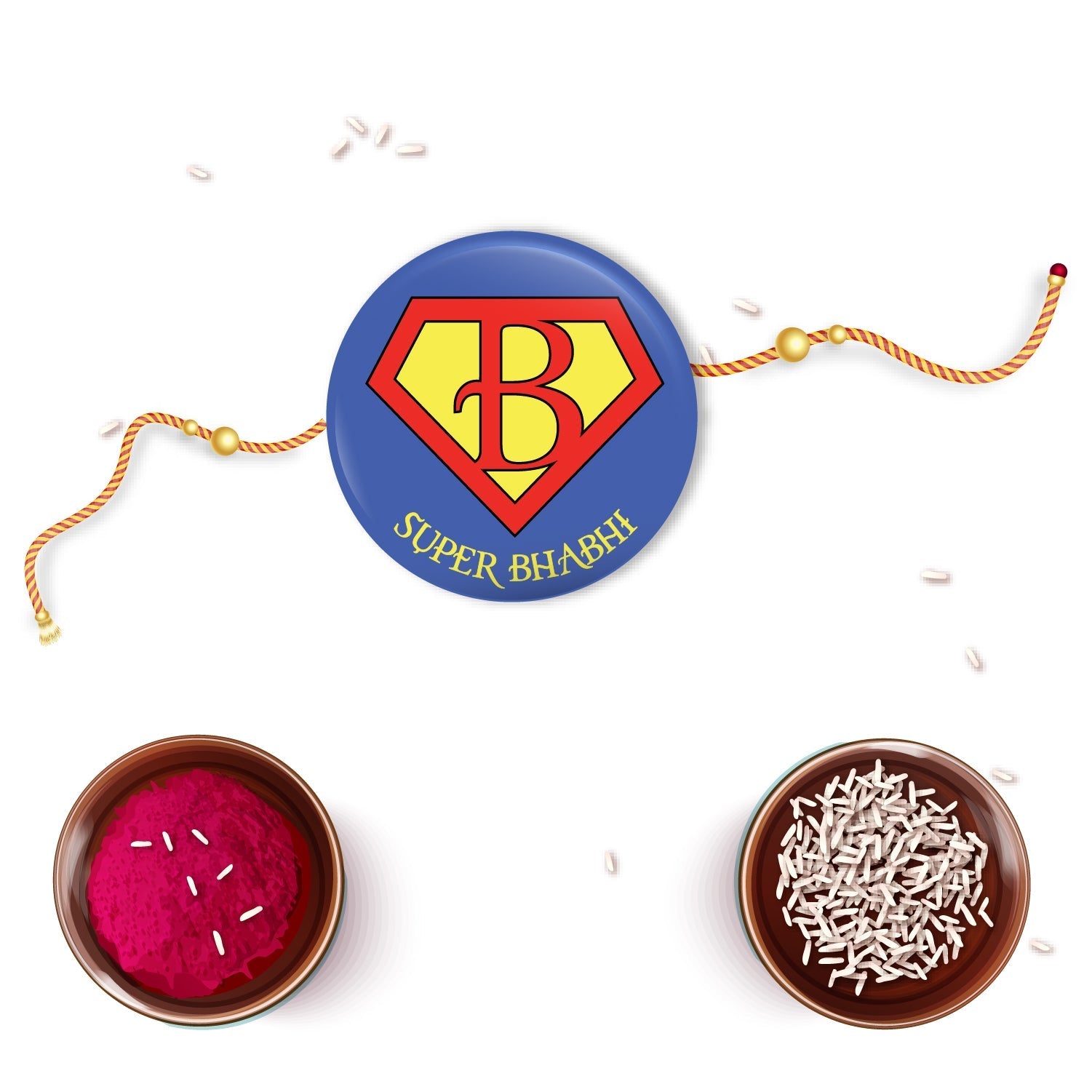 Indianvibez Super Bhabhi Metal Rakhi/Lumba with Fridge Magnet - Kids Rakhi - Swadesiicart
