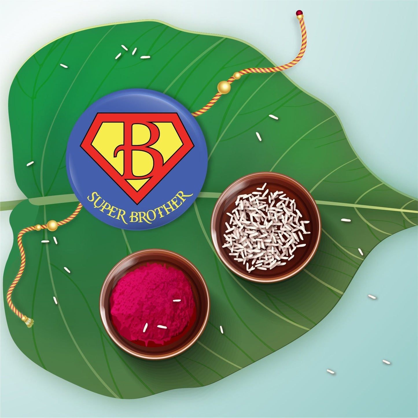 Indianvibez Super Brother Metal Rakhi with Fridge Magnet - Kids Rakhi - Swadesiicart