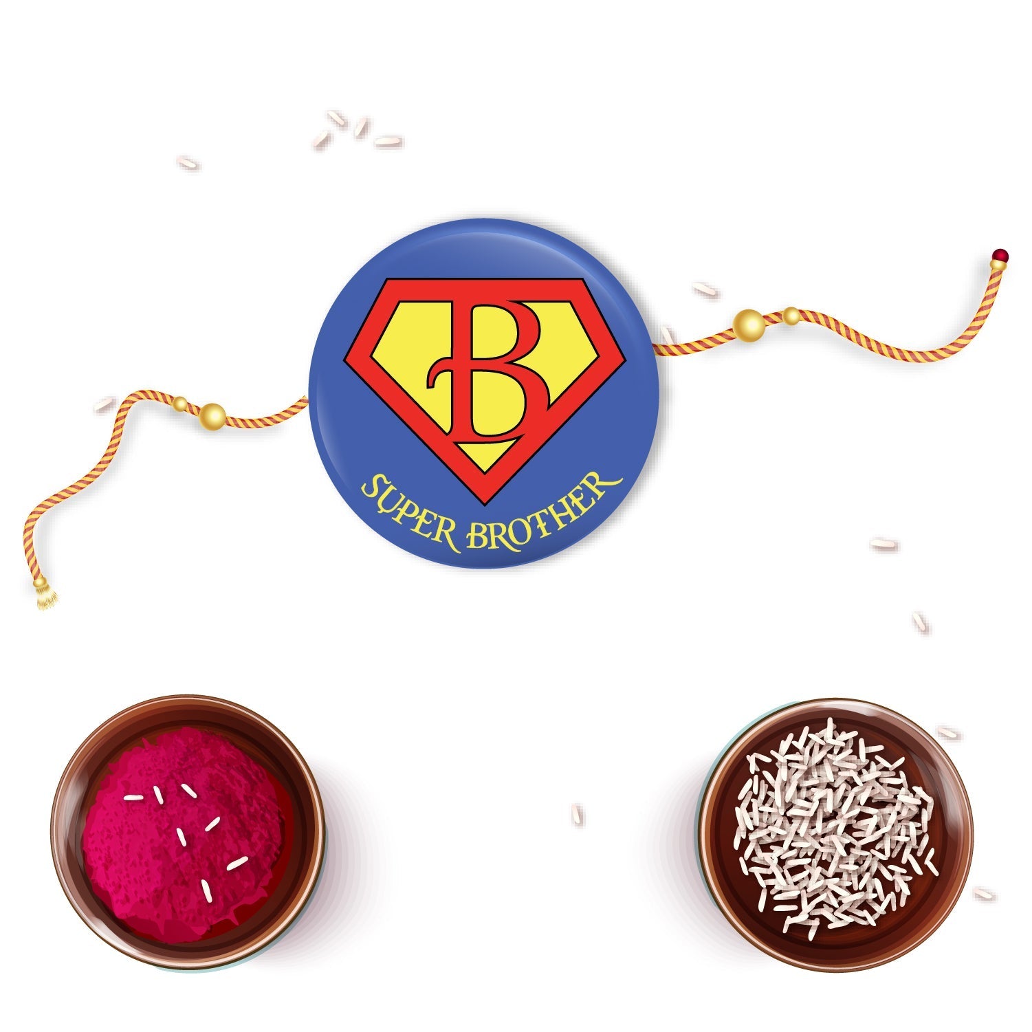 Indianvibez Super Brother Metal Rakhi with Fridge Magnet - Kids Rakhi - Swadesiicart
