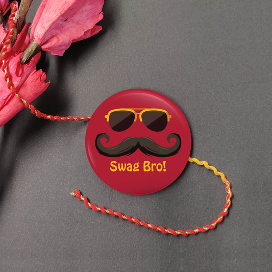 Indianvibez Swag Bro Metal Rakhi with Fridge Magnet - Kids Rakhi - Swadesiicart