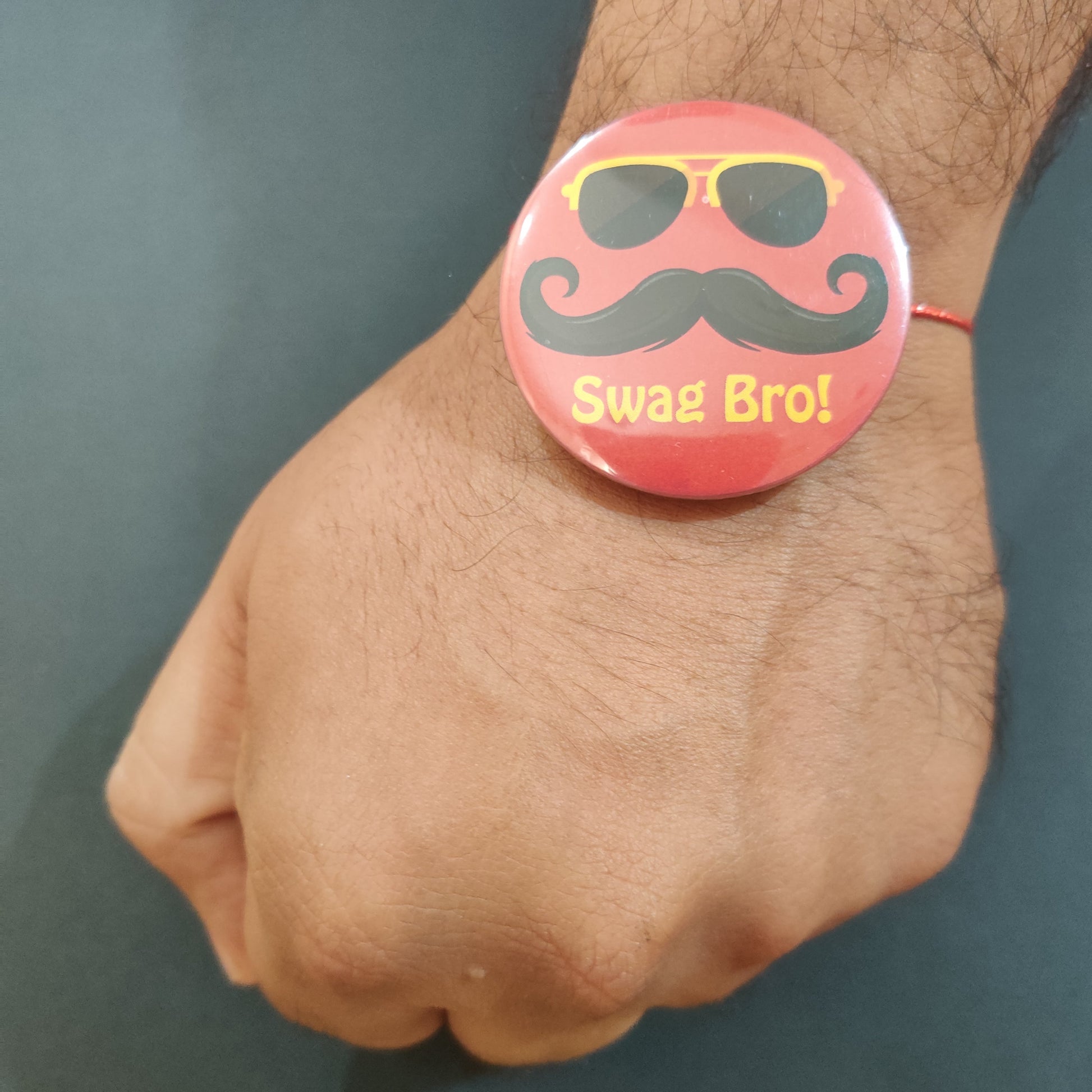 Indianvibez Swag Bro Metal Rakhi with Fridge Magnet - Kids Rakhi - Swadesiicart