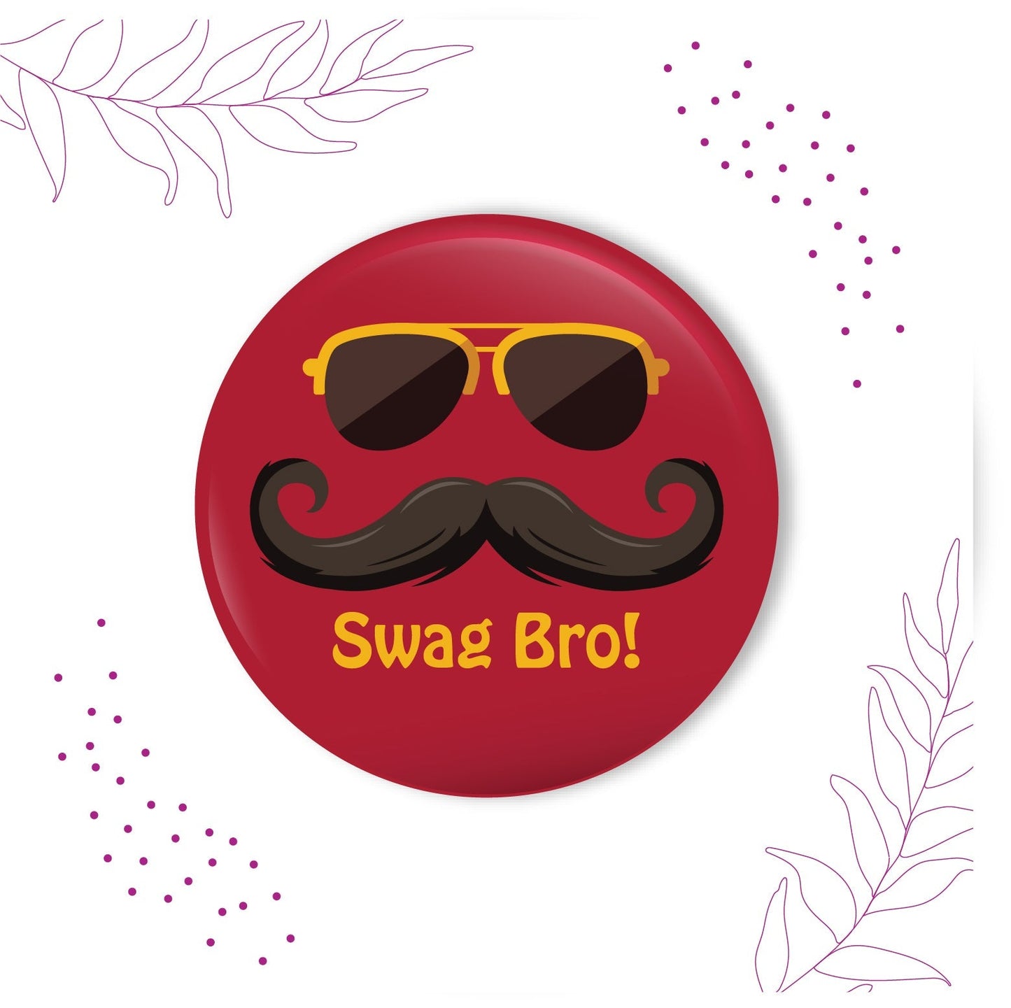 Indianvibez Swag Bro Metal Rakhi with Fridge Magnet - Kids Rakhi - Swadesiicart