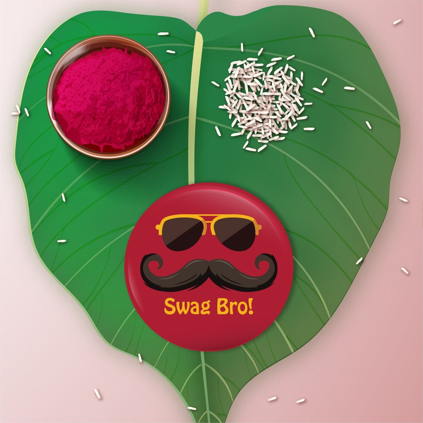 Indianvibez Swag Bro Metal Rakhi with Fridge Magnet - Kids Rakhi - Swadesiicart