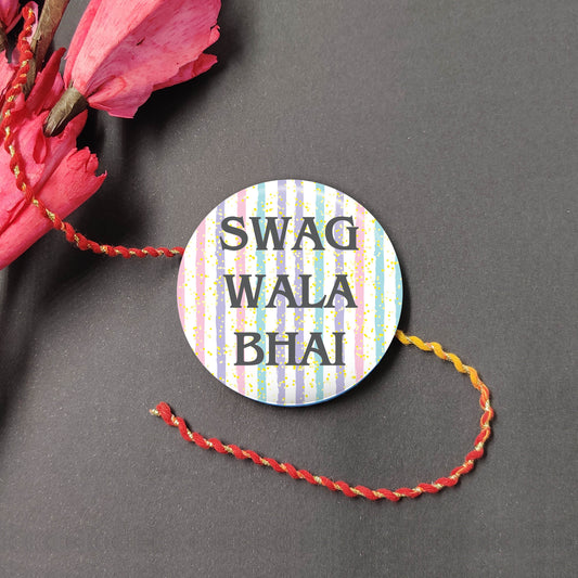 Indianvibez Swag Wala Bhai Metal Rakhi with Fridge Magnet - Kids Rakhi - Swadesiicart