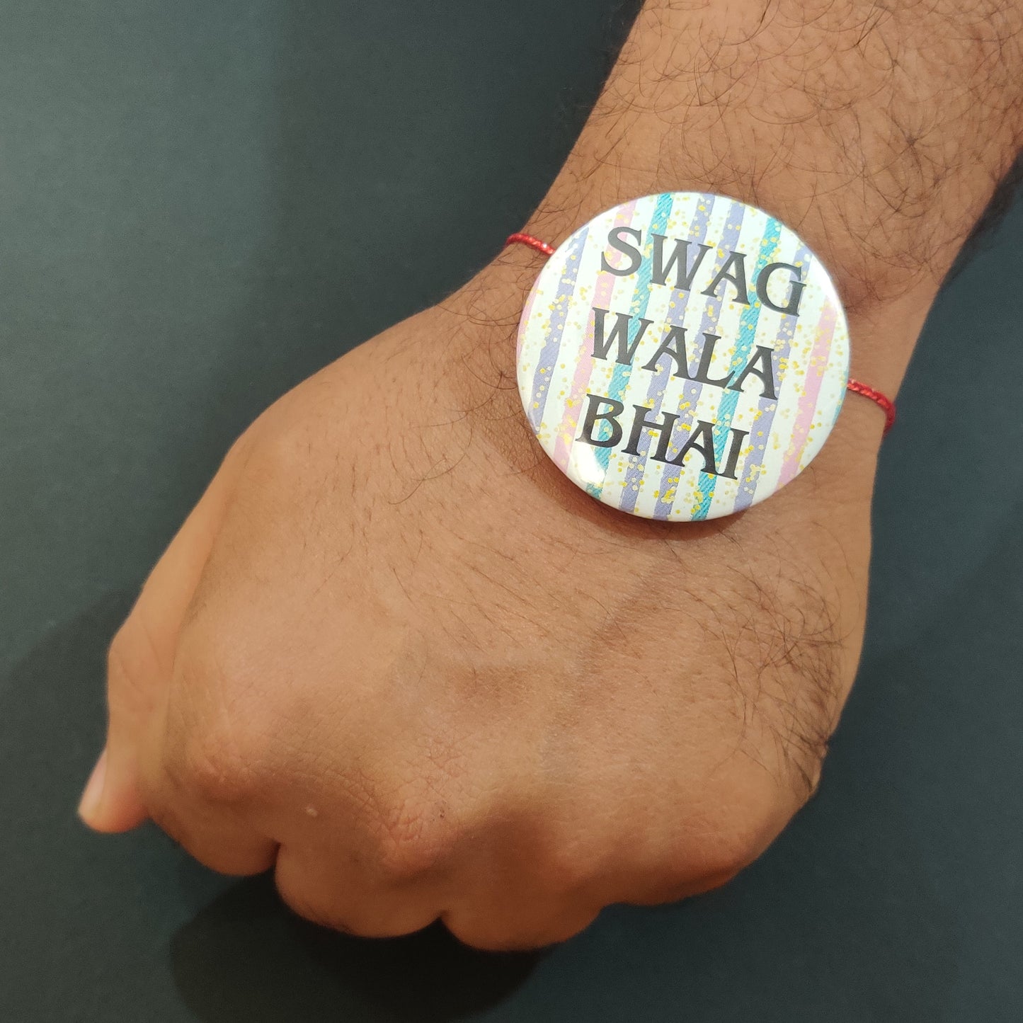 Indianvibez Swag Wala Bhai Metal Rakhi with Fridge Magnet - Kids Rakhi - Swadesiicart