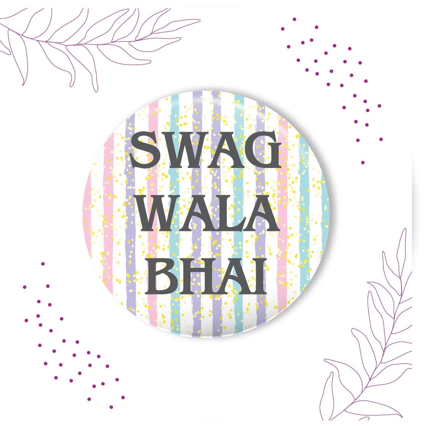 Indianvibez Swag Wala Bhai Metal Rakhi with Fridge Magnet - Kids Rakhi - Swadesiicart