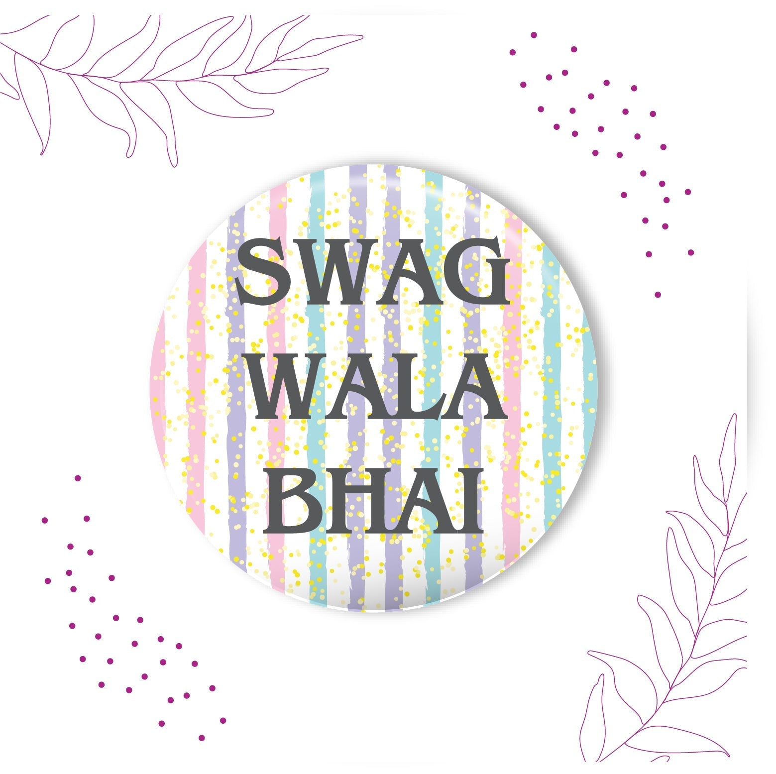 Indianvibez Swag Wala Bhai Metal Rakhi with Fridge Magnet - Kids Rakhi - Swadesiicart