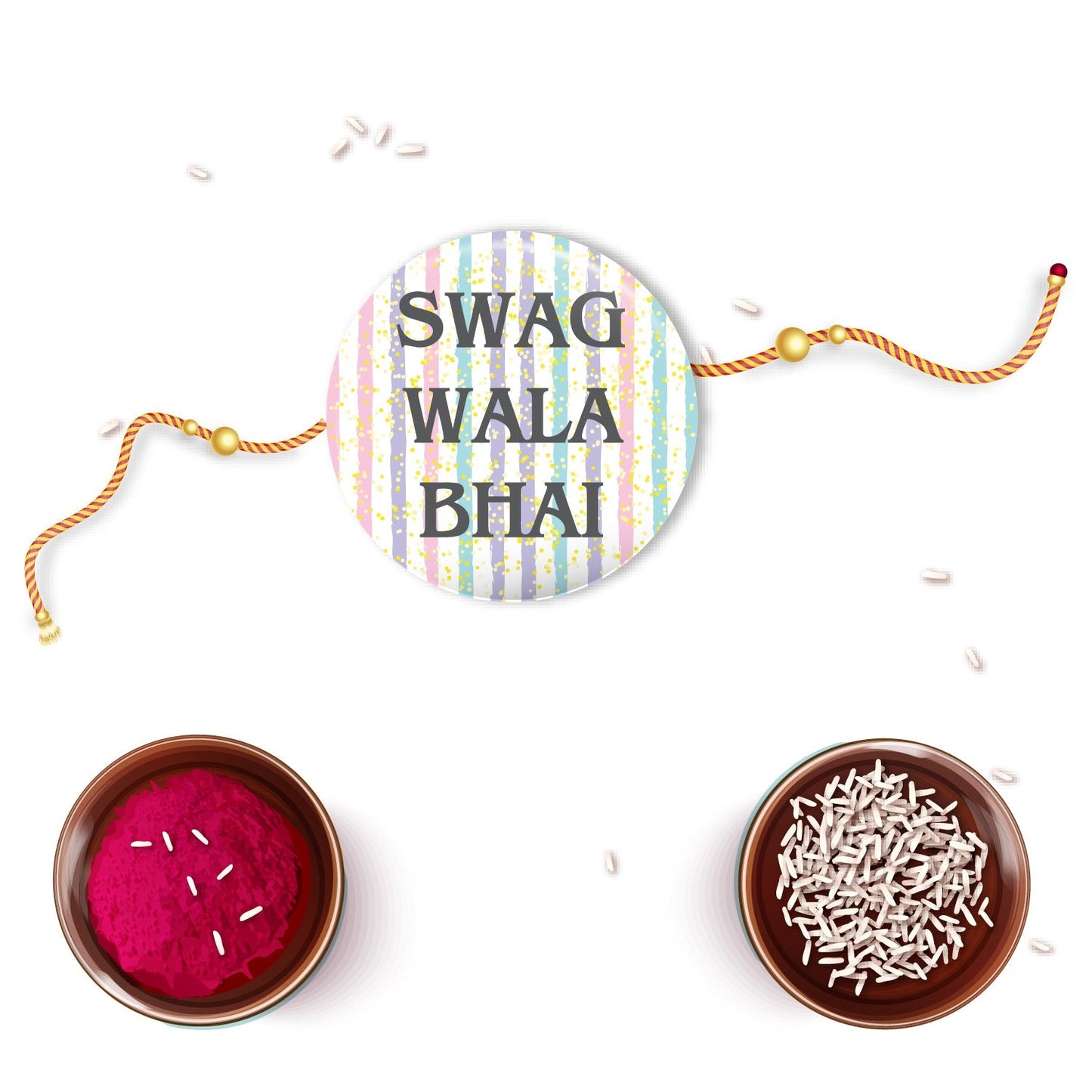 Indianvibez Swag Wala Bhai Metal Rakhi with Fridge Magnet - Kids Rakhi - Swadesiicart