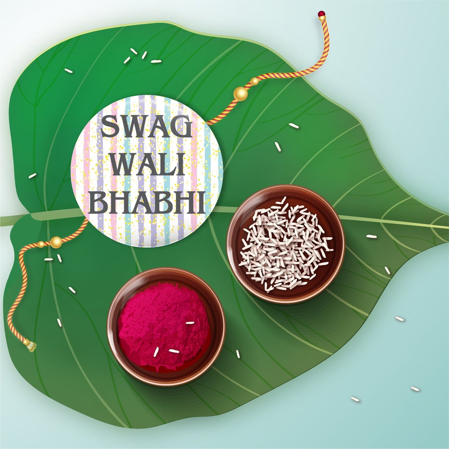 Indianvibez Swag Wali Bhabhi Metal Rakhi/Lumba with Fridge Magnet - Kids Rakhi - Swadesiicart