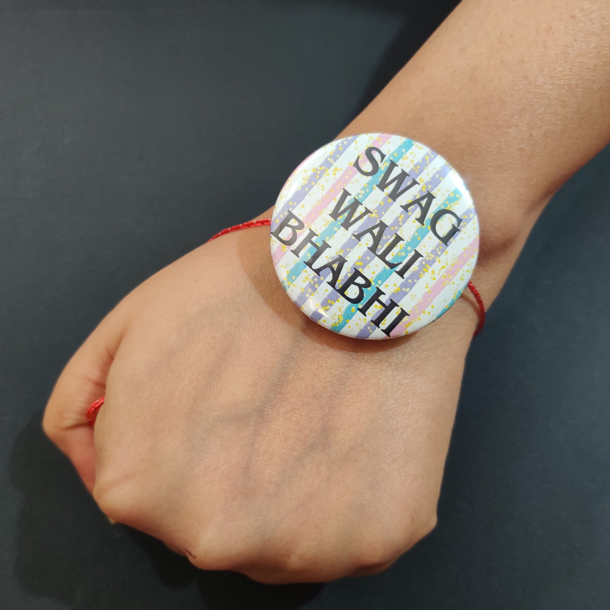 Indianvibez Swag Wali Bhabhi Metal Rakhi/Lumba with Fridge Magnet - Kids Rakhi - Swadesiicart