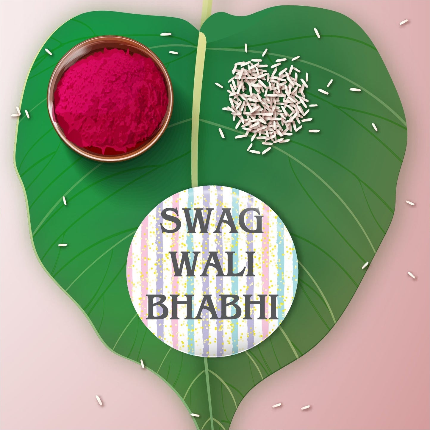 Indianvibez Swag Wali Bhabhi Metal Rakhi/Lumba with Fridge Magnet - Kids Rakhi - Swadesiicart