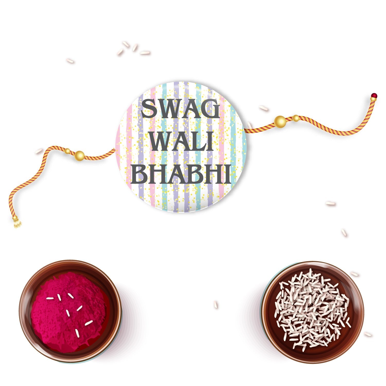 Indianvibez Swag Wali Bhabhi Metal Rakhi/Lumba with Fridge Magnet - Kids Rakhi - Swadesiicart