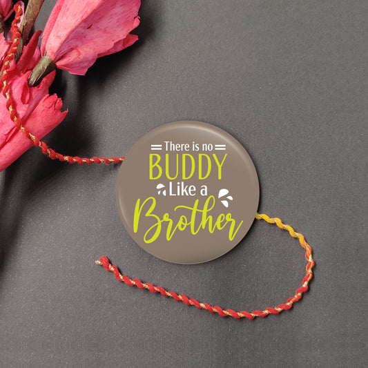 Indianvibez There is no Buddy Like Brother Metal Rakhi with Fridge Magnet - Kids Rakhi - Swadesiicart