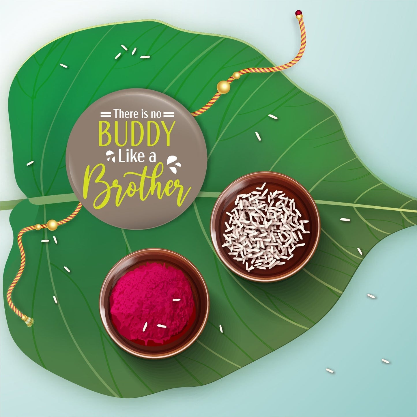 Indianvibez There is no Buddy Like Brother Metal Rakhi with Fridge Magnet - Kids Rakhi - Swadesiicart
