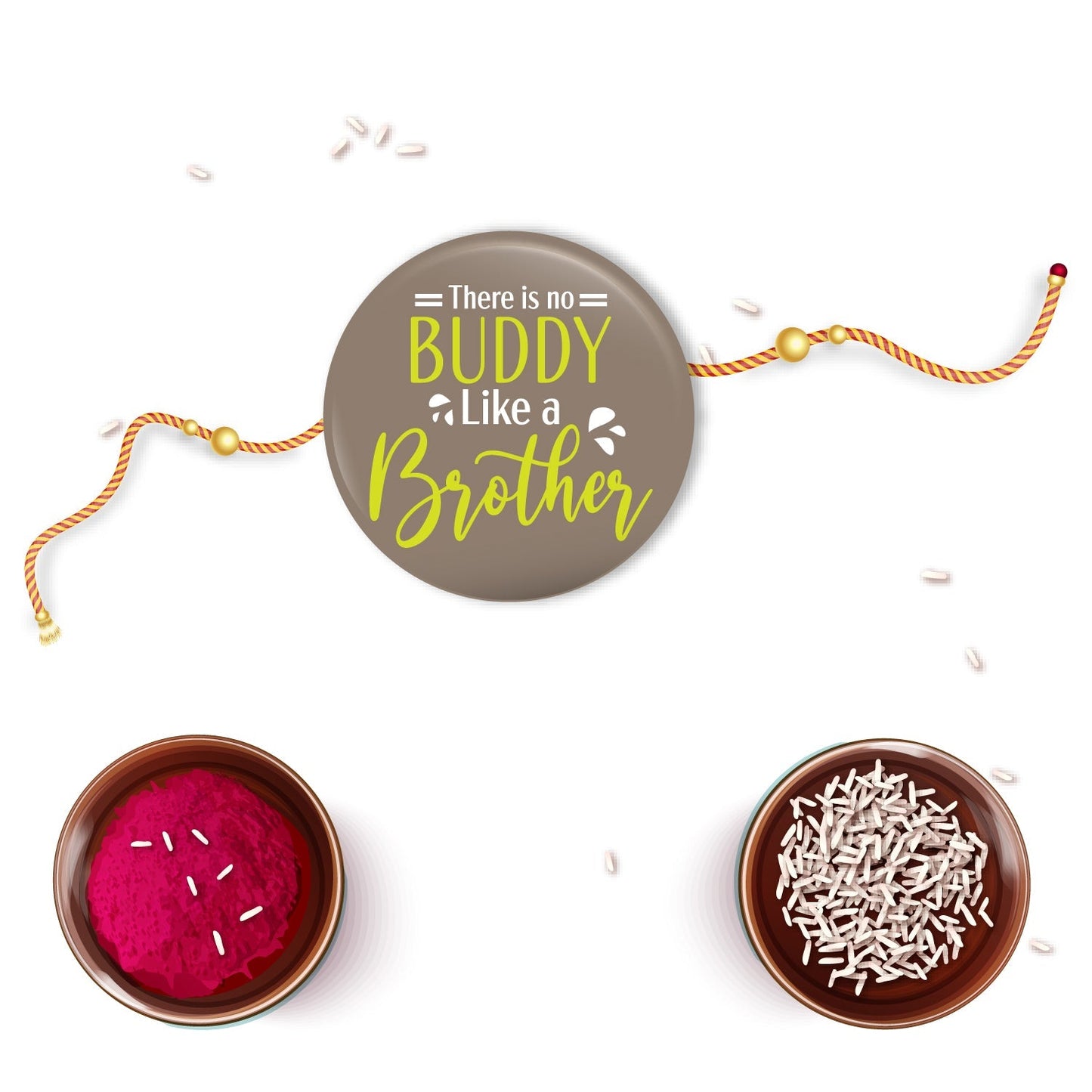 Indianvibez There is no Buddy Like Brother Metal Rakhi with Fridge Magnet - Kids Rakhi - Swadesiicart
