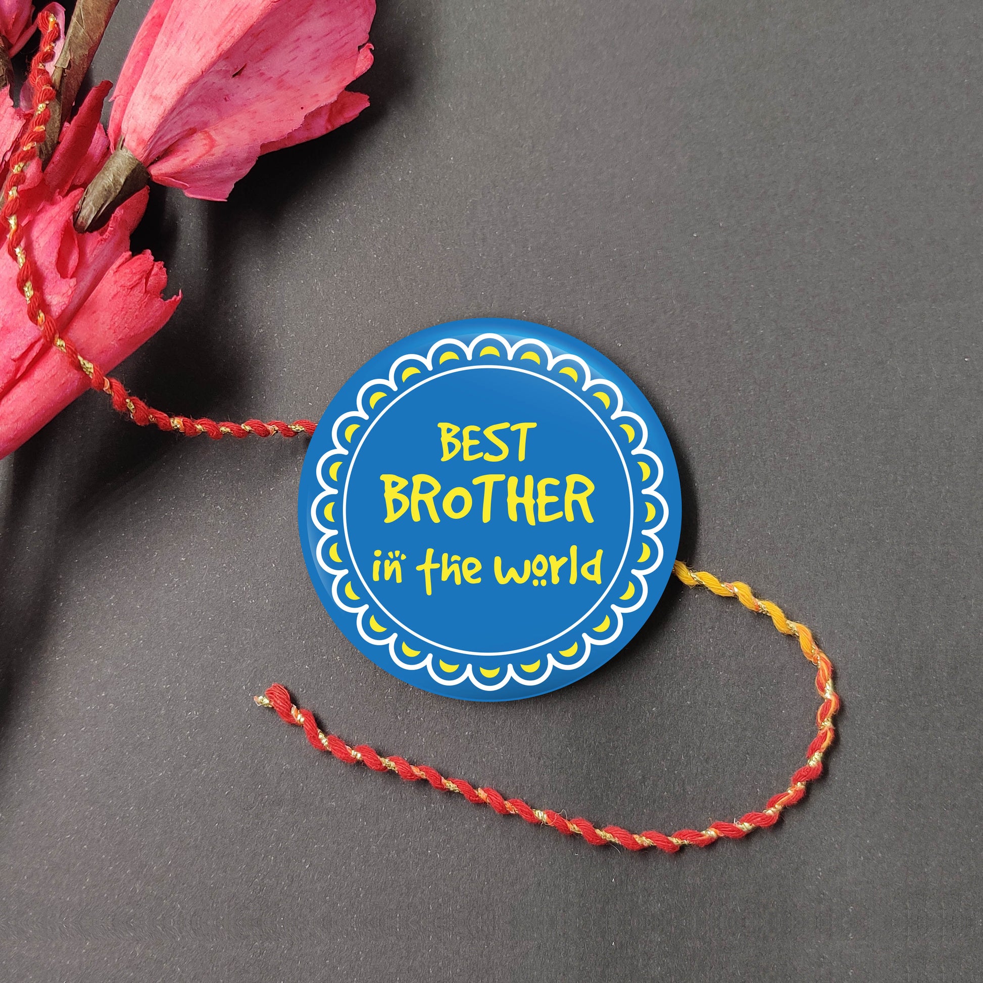 Indianvibez World Best Brother Metal Rakhi with Fridge Magnet - Kids Rakhi - Swadesiicart