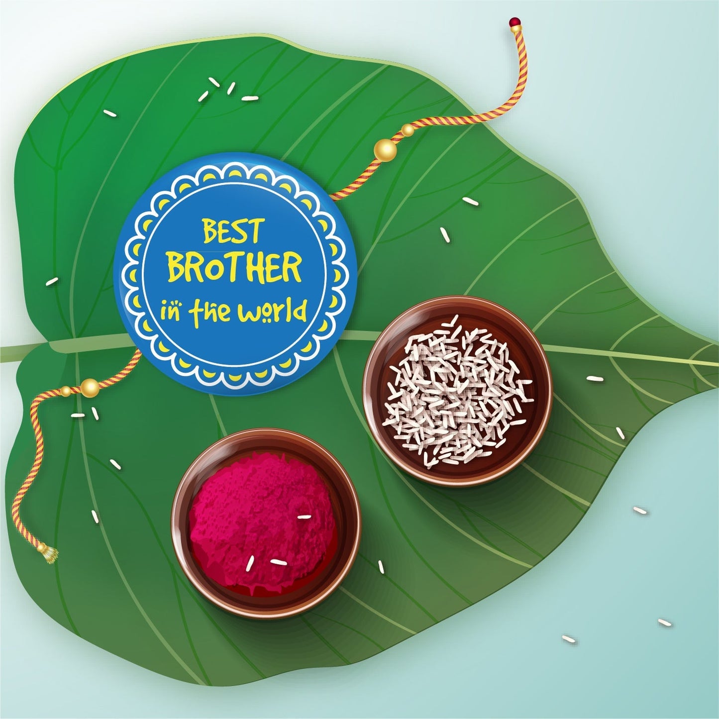 Indianvibez World Best Brother Metal Rakhi with Fridge Magnet - Kids Rakhi - Swadesiicart