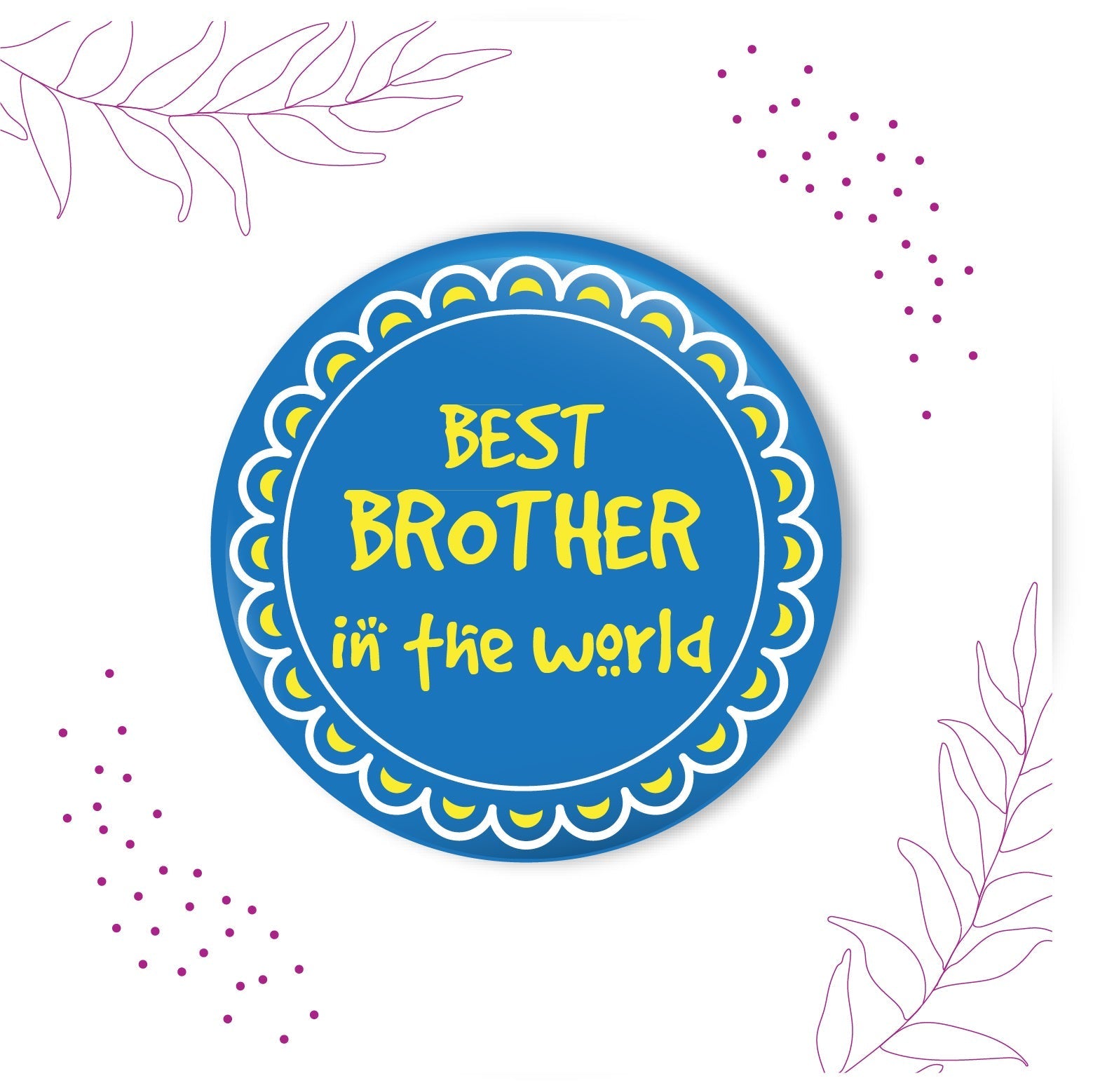 Indianvibez World Best Brother Metal Rakhi with Fridge Magnet - Kids Rakhi - Swadesiicart
