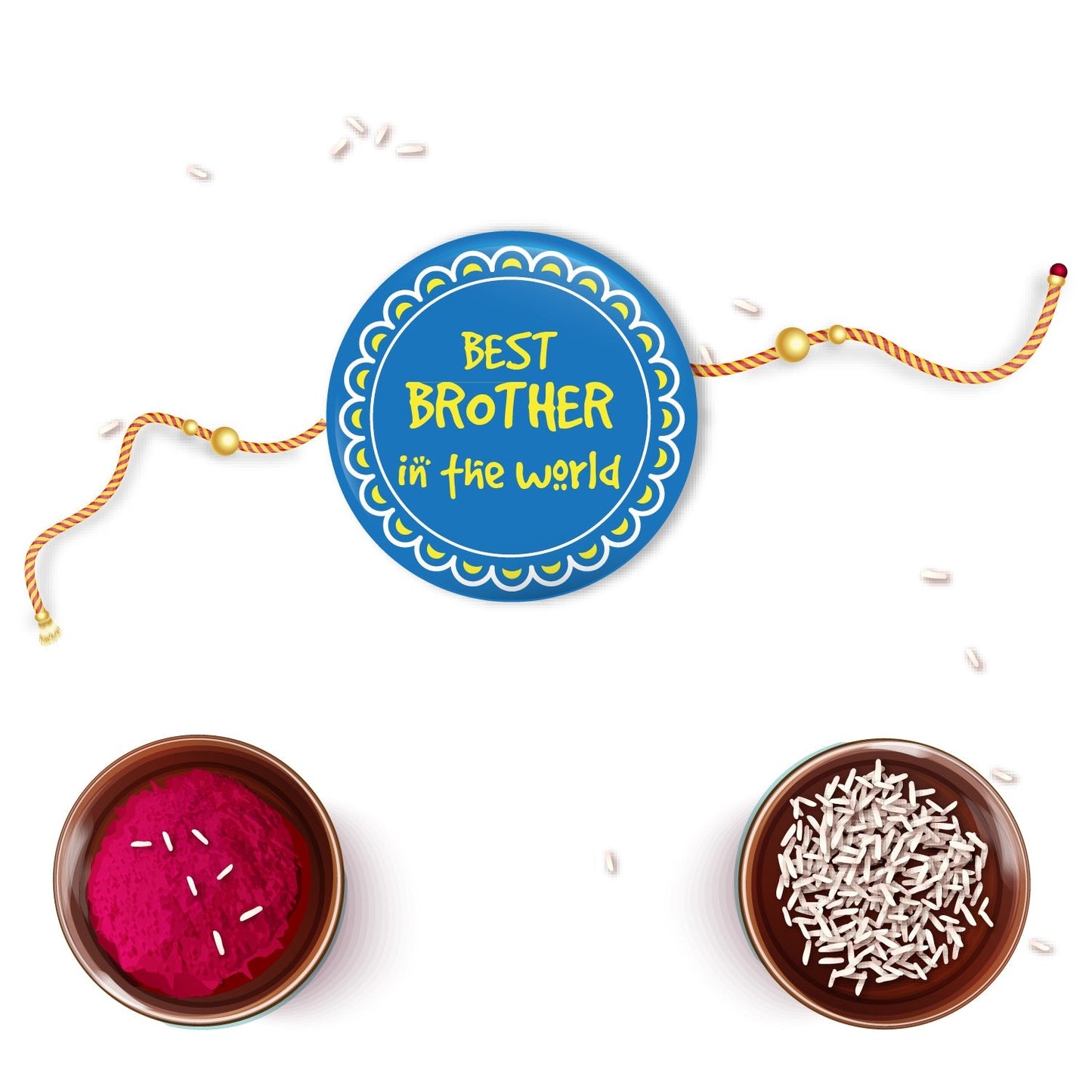 Indianvibez World Best Brother Metal Rakhi with Fridge Magnet - Kids Rakhi - Swadesiicart