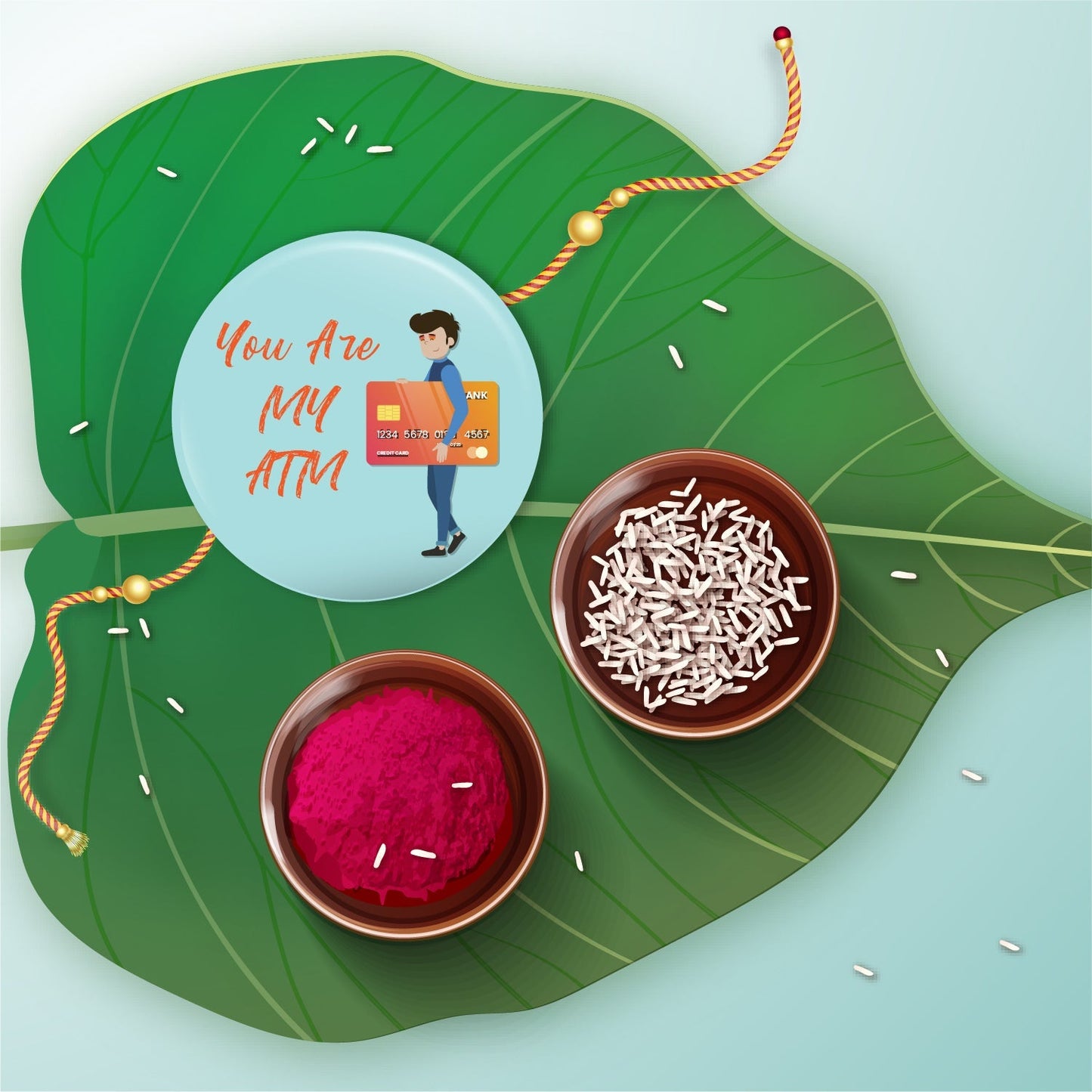 Indianvibez You are my ATM Metal Rakhi with Fridge Magnet - Kids Rakhi - Swadesiicart