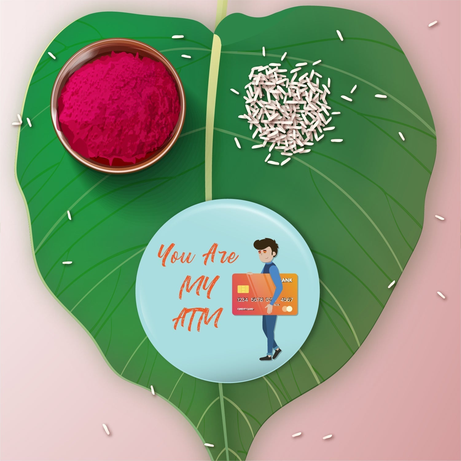 Indianvibez You are my ATM Metal Rakhi with Fridge Magnet - Kids Rakhi - Swadesiicart