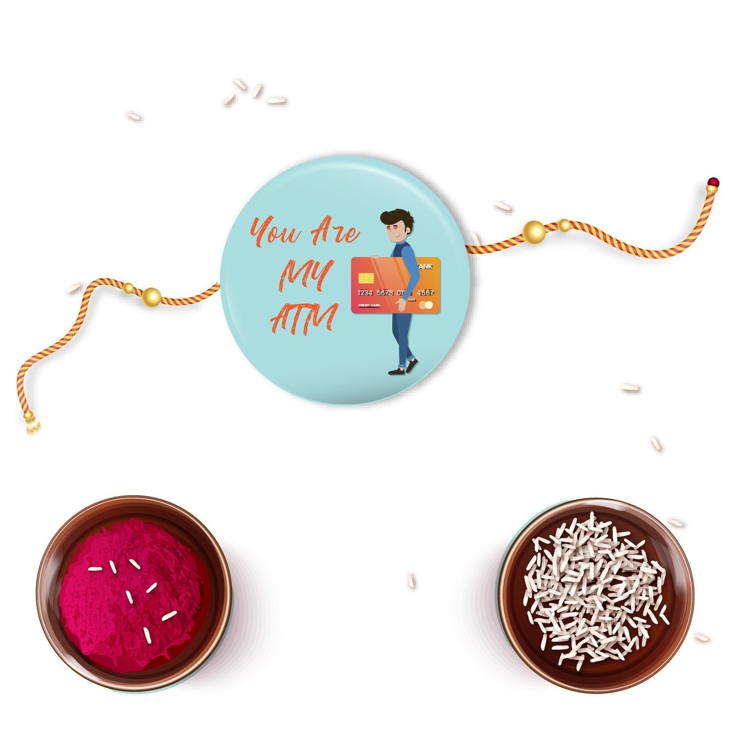 Indianvibez You are my ATM Metal Rakhi with Fridge Magnet - Kids Rakhi - Swadesiicart
