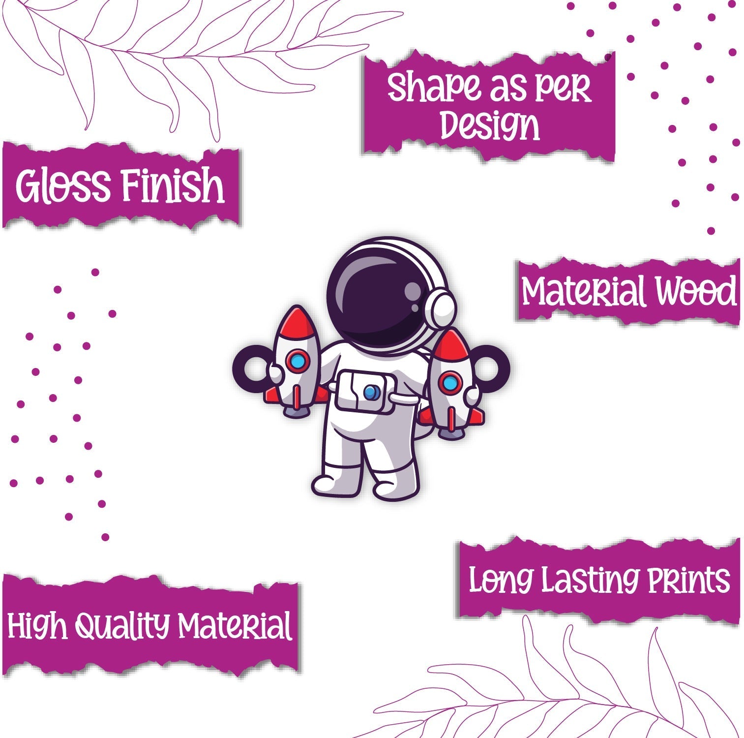Indianvibez Astronaut Wooden Rakhi, Space Theme Rakhi - Kids Rakhi - Swadesiicart