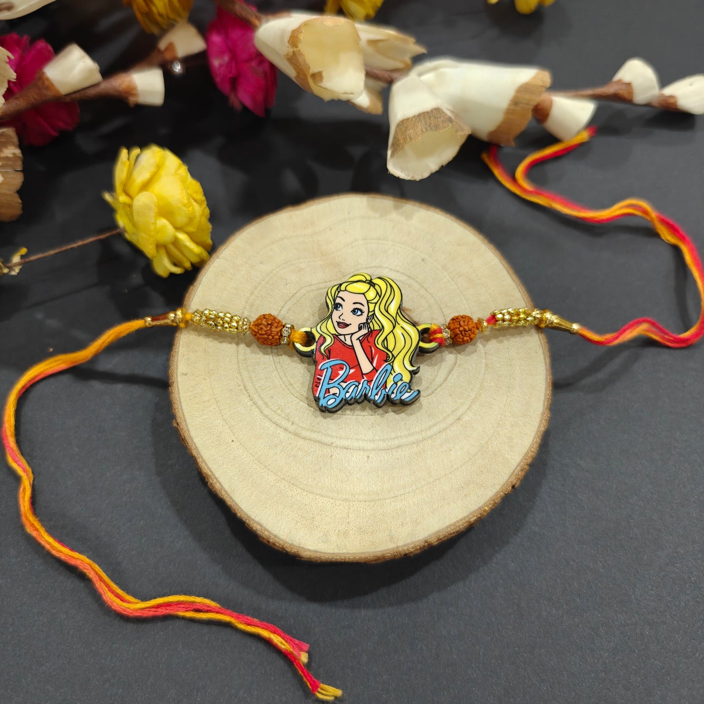 Indianvibez Barbie Wooden Rakhi - Kids Rakhi - Swadesiicart
