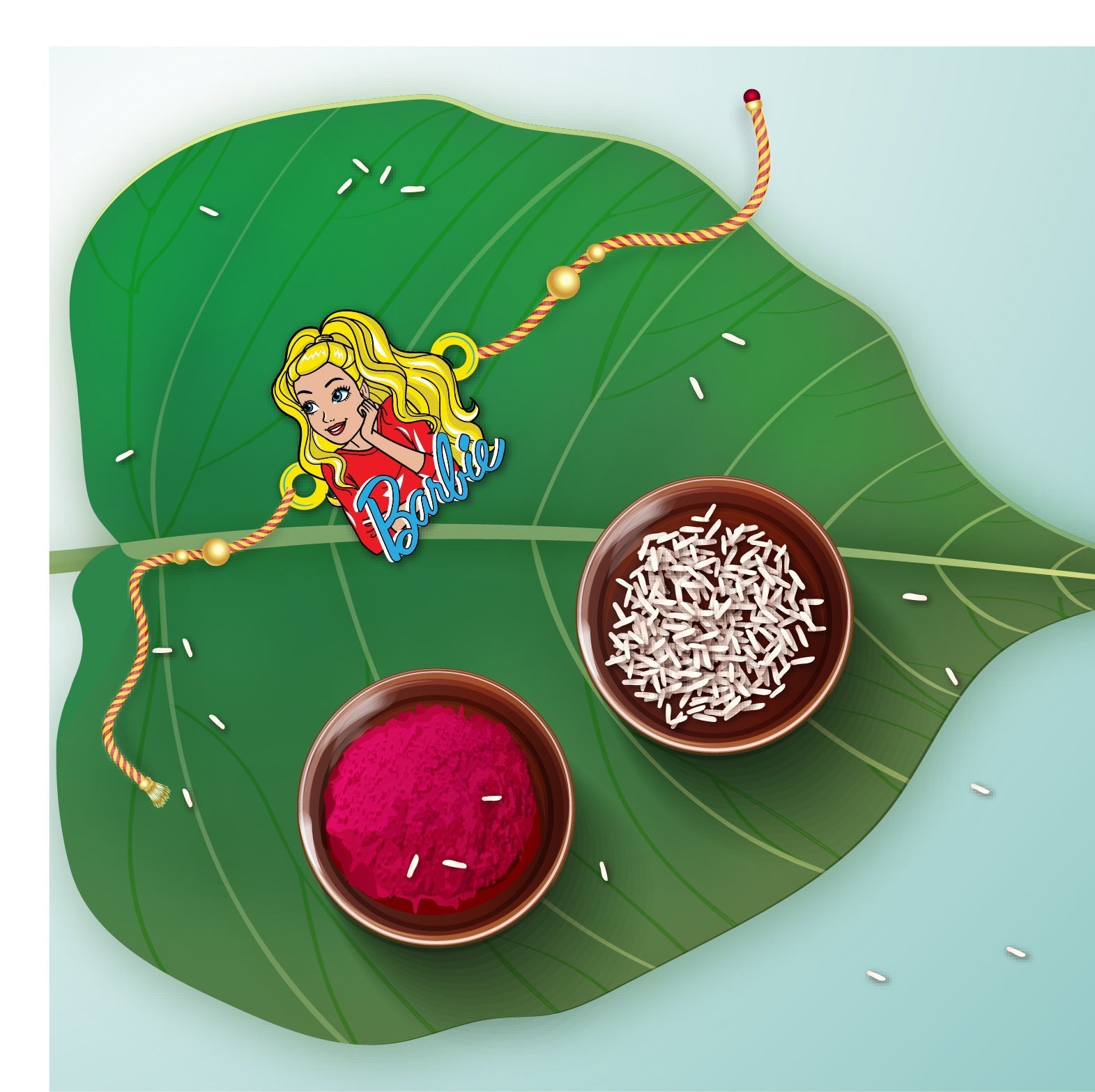 Indianvibez Barbie Wooden Rakhi - Kids Rakhi - Swadesiicart