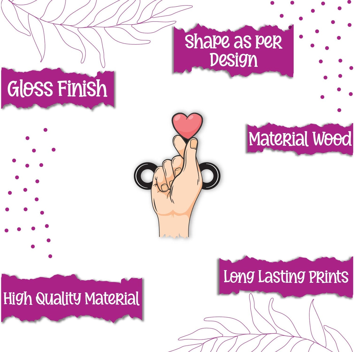 Indianvibez Korean Heart Wooden Rakhi, K-Pop Style Rakhi for Brother - Kids Rakhi - Swadesiicart