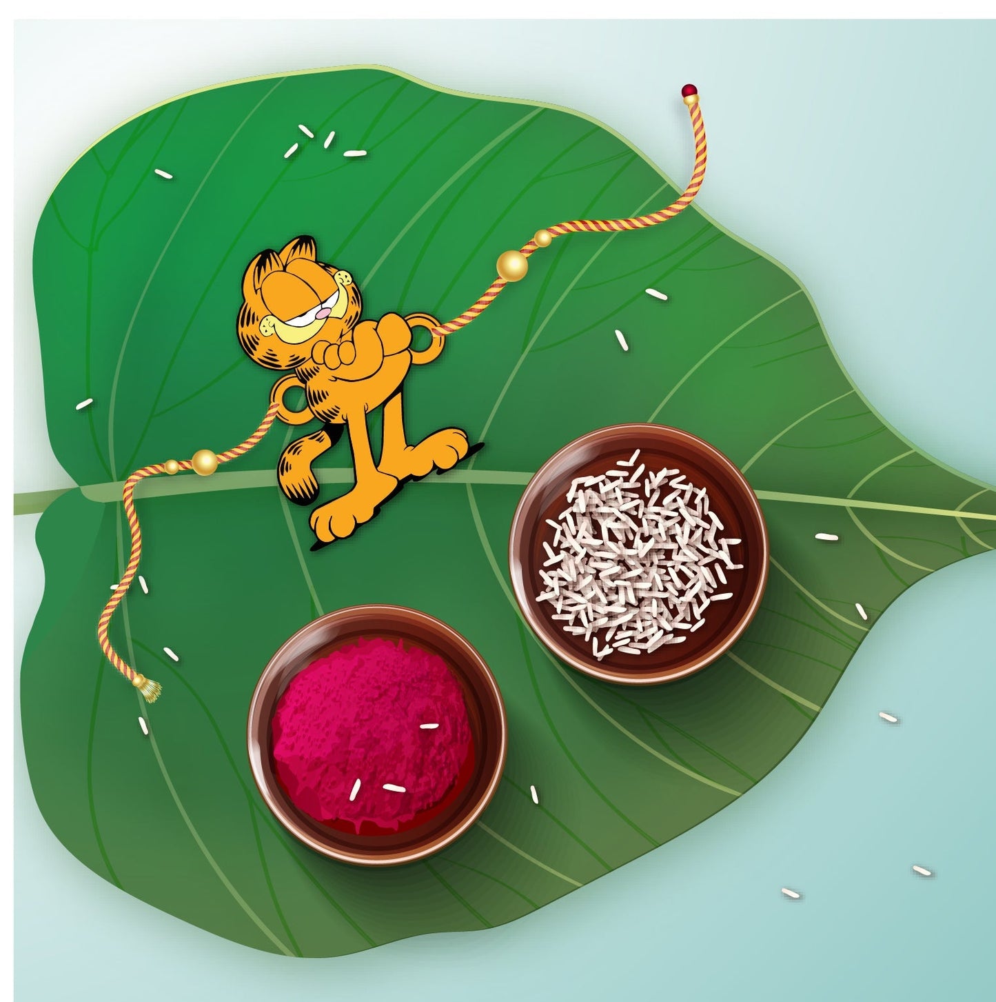 Indianvibez Garfield Wooden Rakhi, Cartoon Rakhi for Brother - Kids Rakhi - Swadesiicart