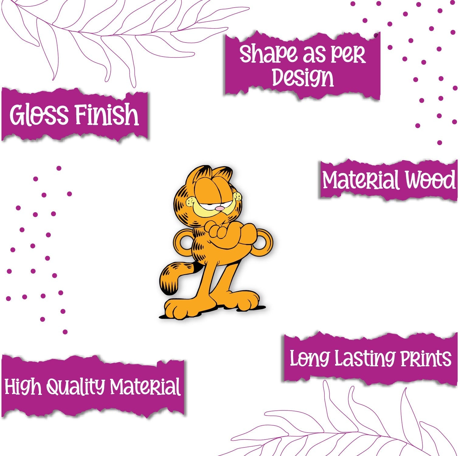 Indianvibez Garfield Wooden Rakhi, Cartoon Rakhi for Brother - Kids Rakhi - Swadesiicart