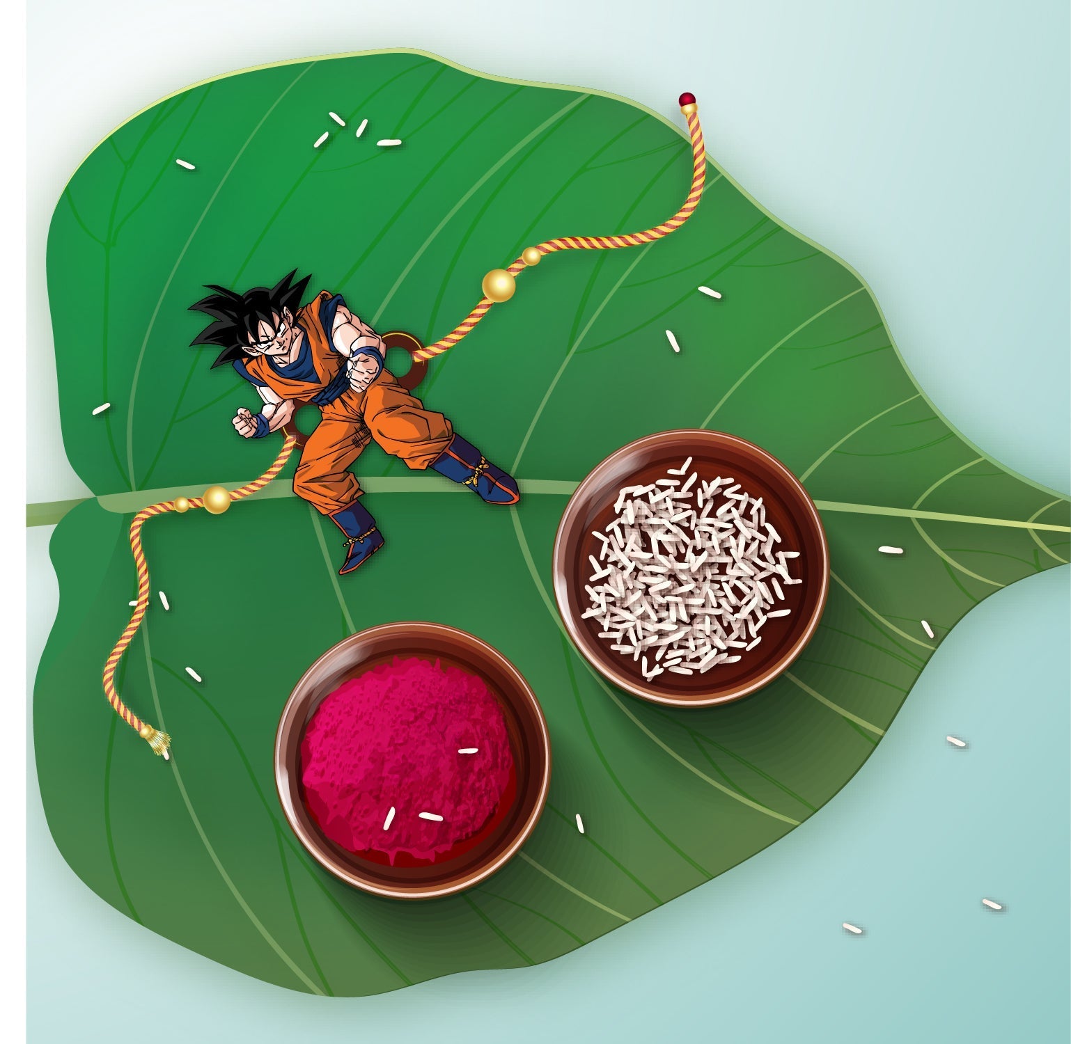 Indianvibez Goku Wooden Rakhi, Anime Rakhi for Brother India - Kids Rakhi - Swadesiicart