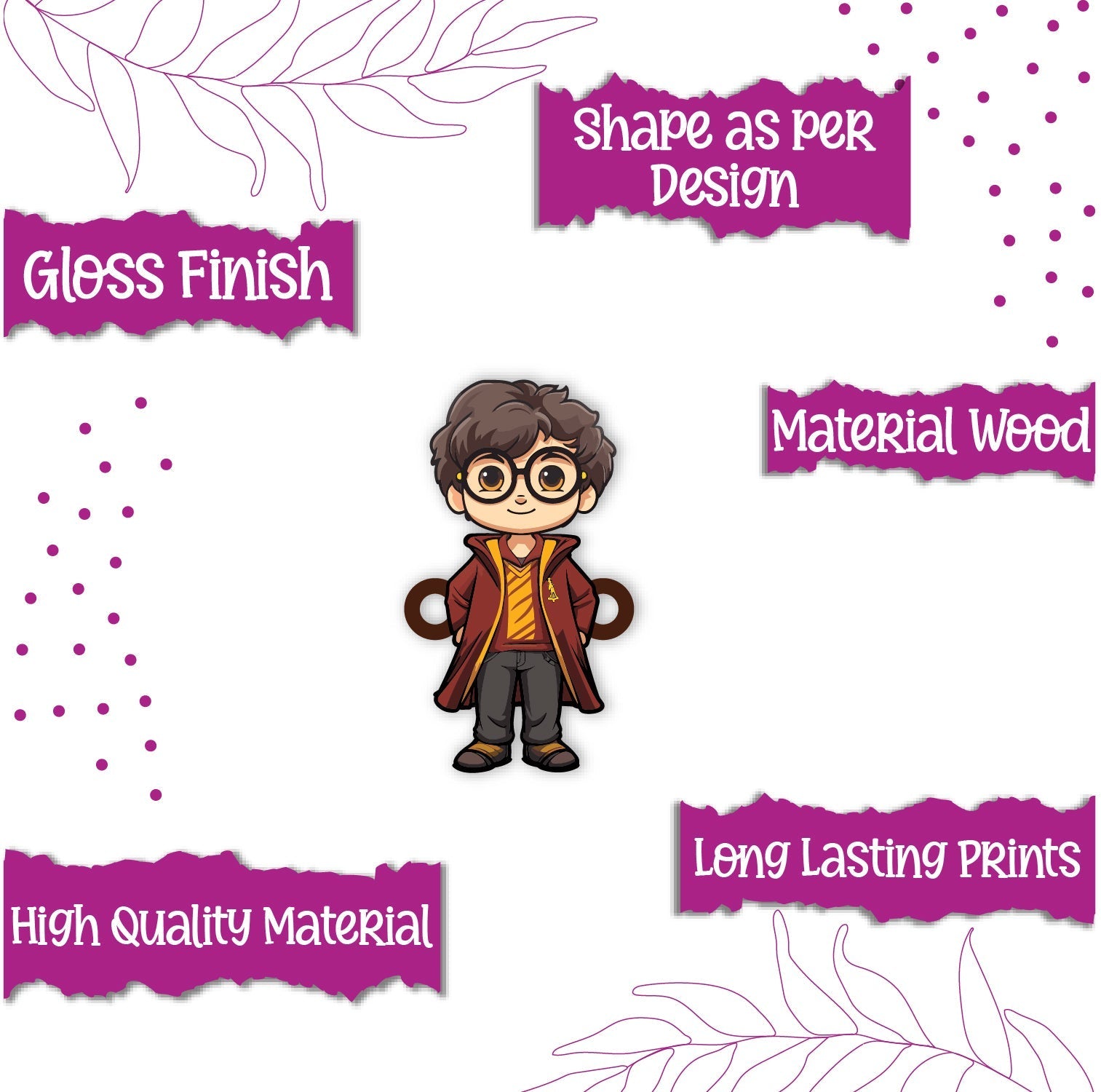 Indianvibez Harry Potter Wooden Rakhi, Character Rakhi for Brother - Kids Rakhi - Swadesiicart