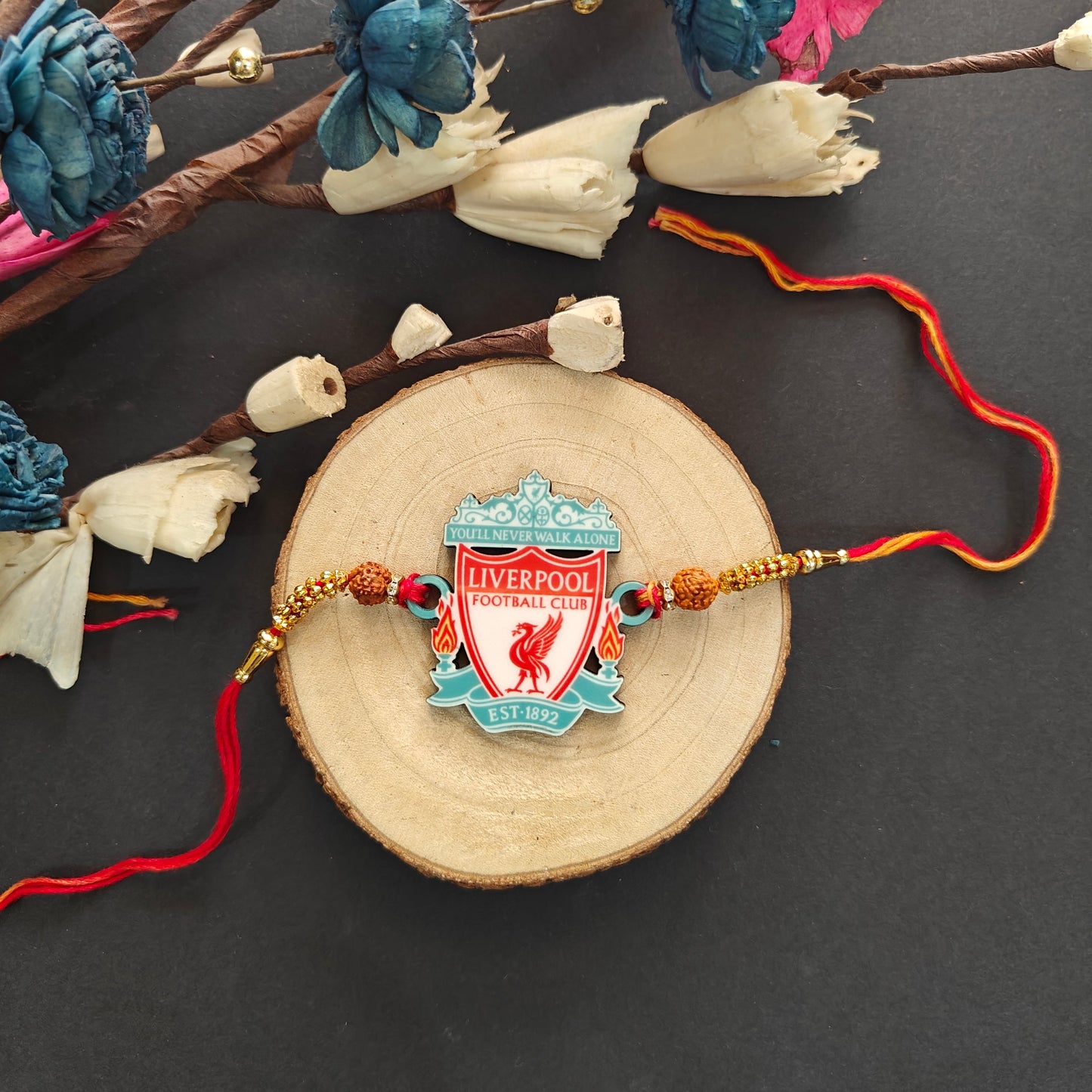 Indianvibez Liverpool Wooden Rakhi, Football Rakhi for Brother - Kids Rakhi - Swadesiicart