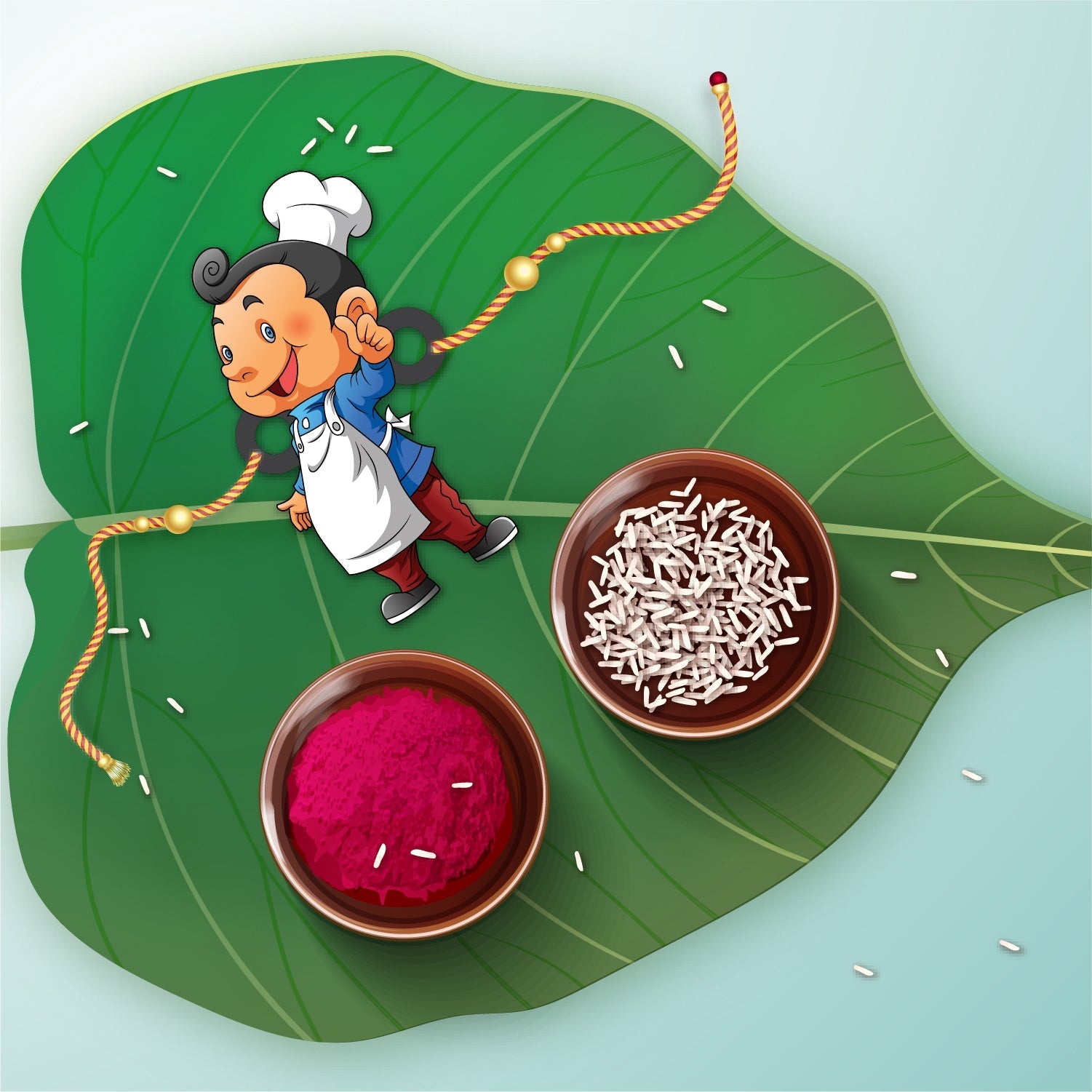 Indianvibez MasterChef Bhai Wooden Rakhi, Rudraksha Rakhi for Brother - Kids Rakhi - Swadesiicart