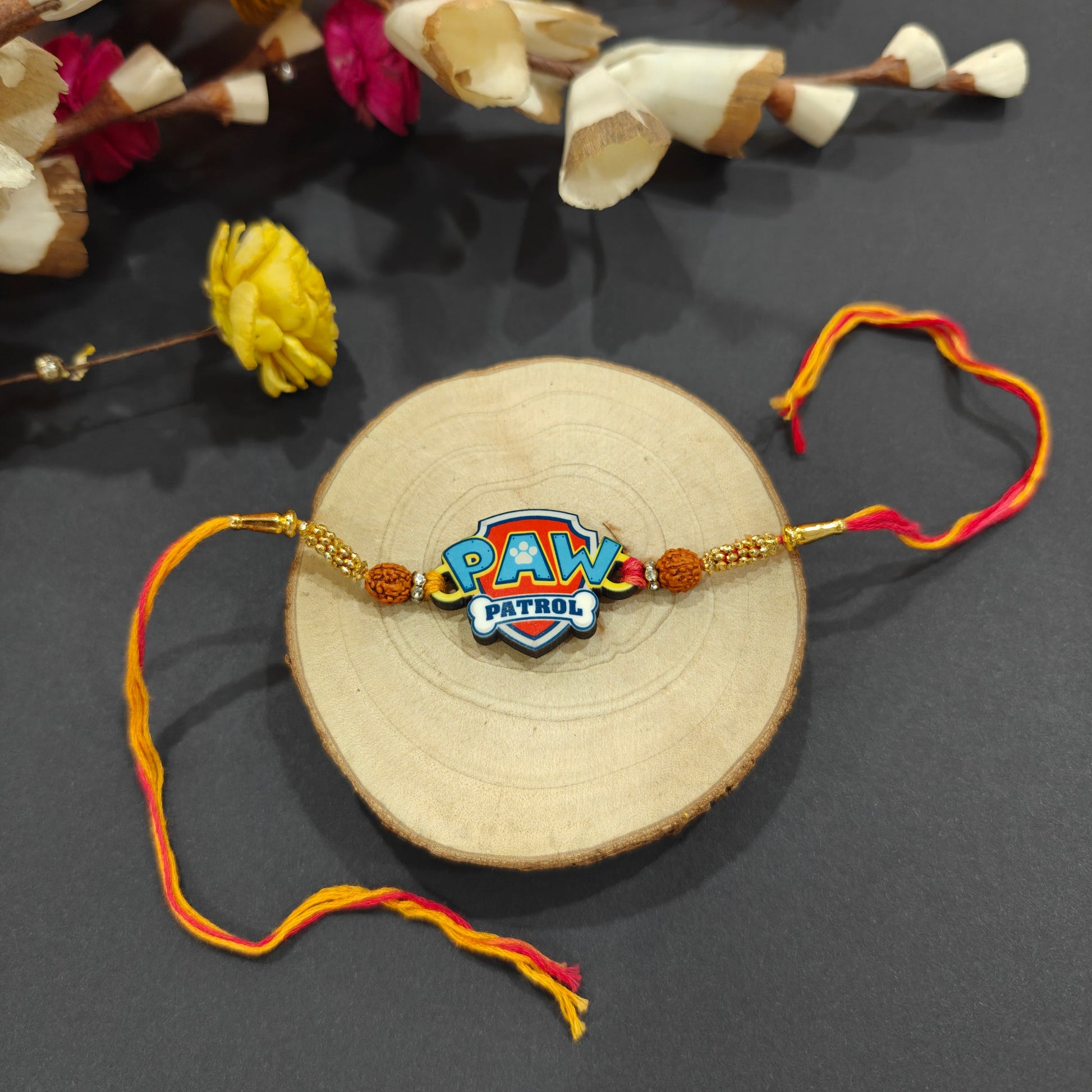 Indianvibez Paw Patrol Wooden Rakhi for Kids, Cartoon Rakhi - Kids Rakhi - Swadesiicart