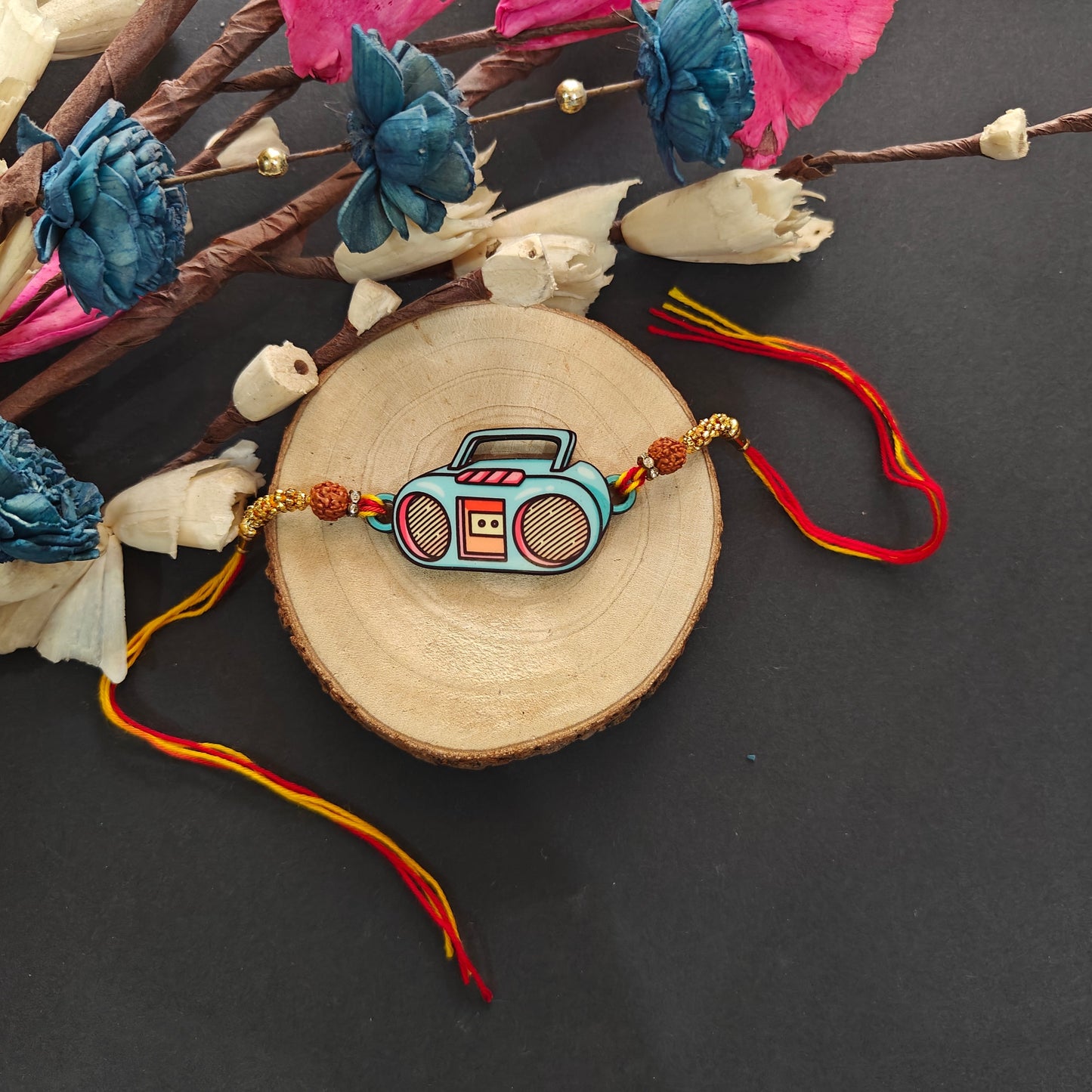 Indianvibez Radio Wooden Rakhi, Quirky Retro Rakhi for Brother - Kids Rakhi - Swadesiicart