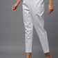 Juniper Women's White Solid Straight Slim Pant | Swadesiicart