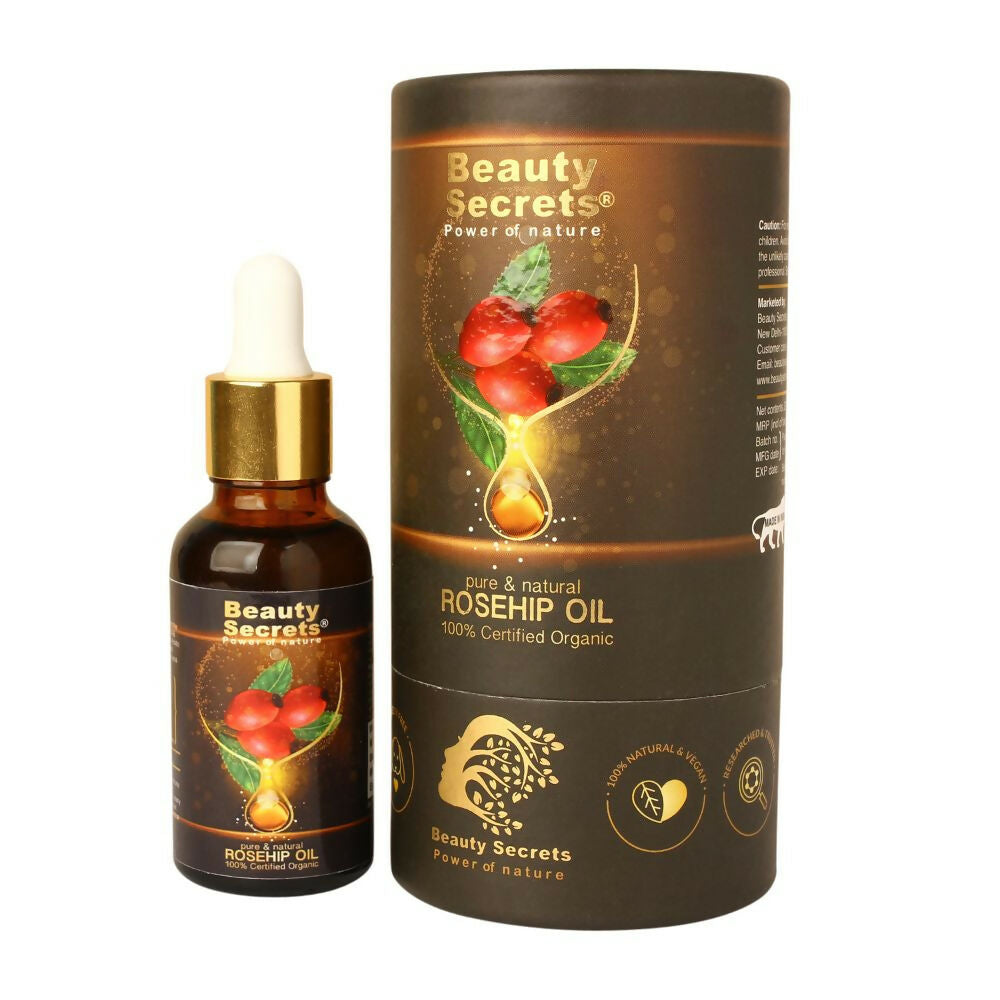Beauty Secrets Certified Organic Rosehip Oil for Face and Body | Swadesiicart
