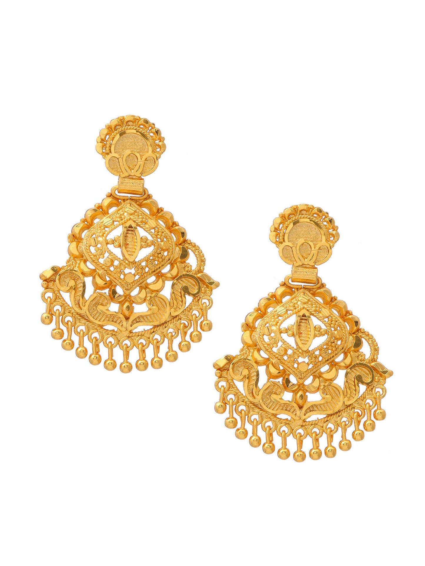 Ruby Raang Traditional Gold Earrings | Swadesiicart