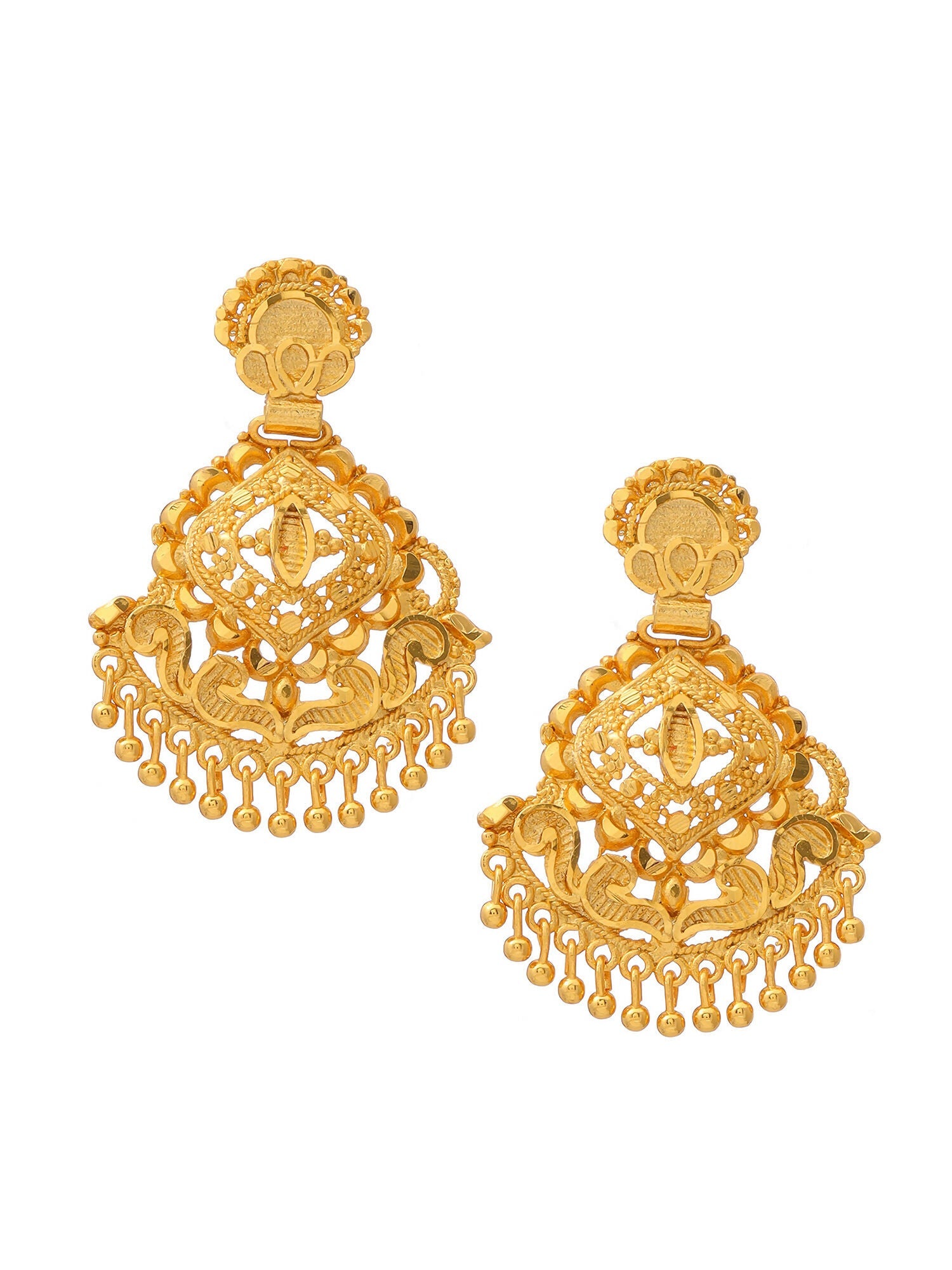 Ruby Raang Traditional Gold Earrings | Swadesiicart