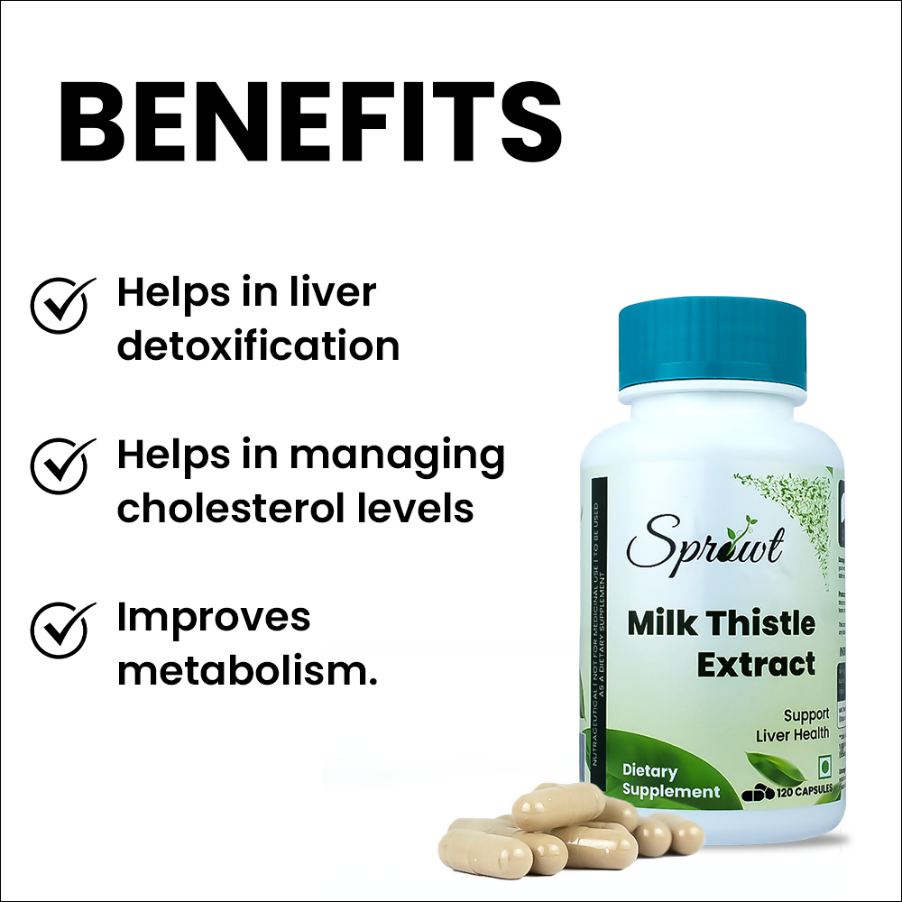 Sprowt Milk Thistle Extract Capsules - Swadesiicart