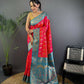 Joban Fashion Banarasi Pink Woven Butti Soft Silk Saree | Swadesiicart