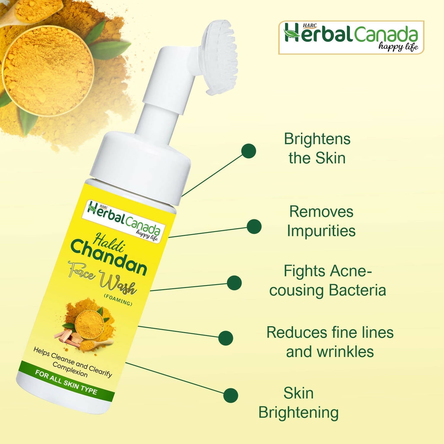 Herbal Canada Haldi Chandan Foaming Face Wash | Swadesiicart