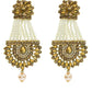 Mominos Fashion Johar Kamal Golden Kundan & Pearls Earrings With Tikka - Swadesiicart