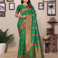 Joban Fashion Banarasi Green Woven Soft Silk Saree | Swadesiicart