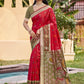 Anaita Red Silk Saree With Blouse Piece