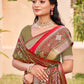 Anaita Red Silk Saree With Blouse Piece